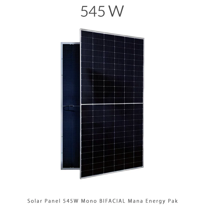 پنل خورشیدی 545 وات مونو کریستال مدل بایفشیال برند MANA ENERGY