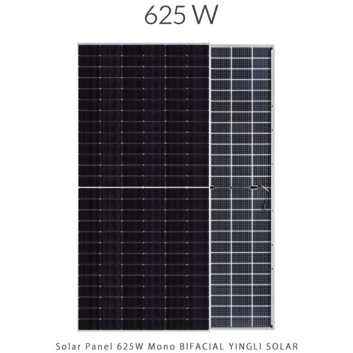پنل خورشیدی 625 وات مونو کریستال مدل بایفشیال N-Type TOPCON برند YINGLI SOLAR