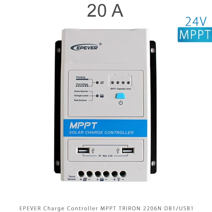 شارژ کنترلر 20 آمپر 24 ولت MPPT مدل TRIRON 2206N برند EPEVER