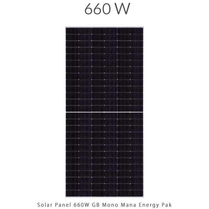 پنل خورشیدی 660 وات مونو کریستال مدل GB برند MANA ENERGY