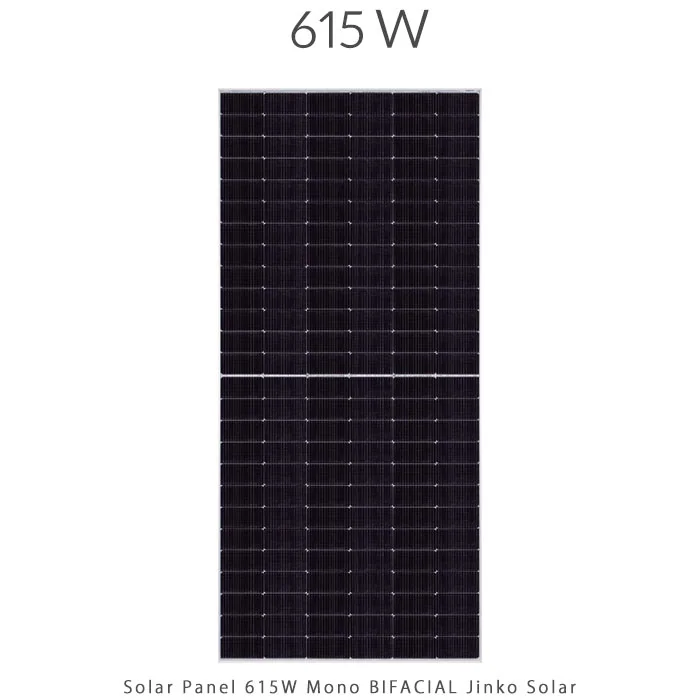 پنل خورشیدی 615 وات مونو کریستال مدل بایفشیال N-Type برند JINKO SOLAR